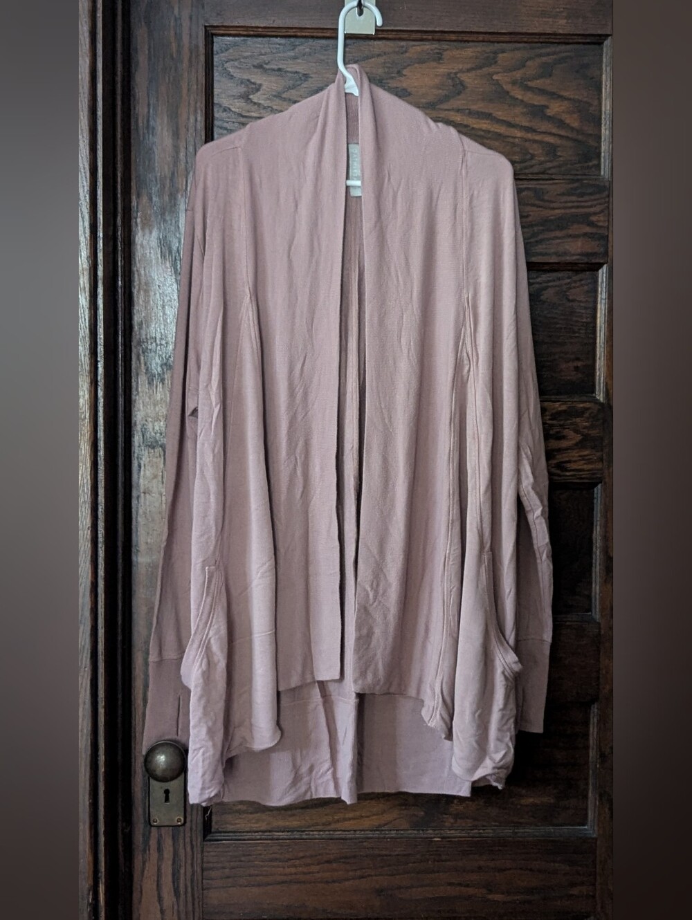 NEW! Athleta Dusty Rose Open-Front Draped Cardigan with Bag - Women's XL